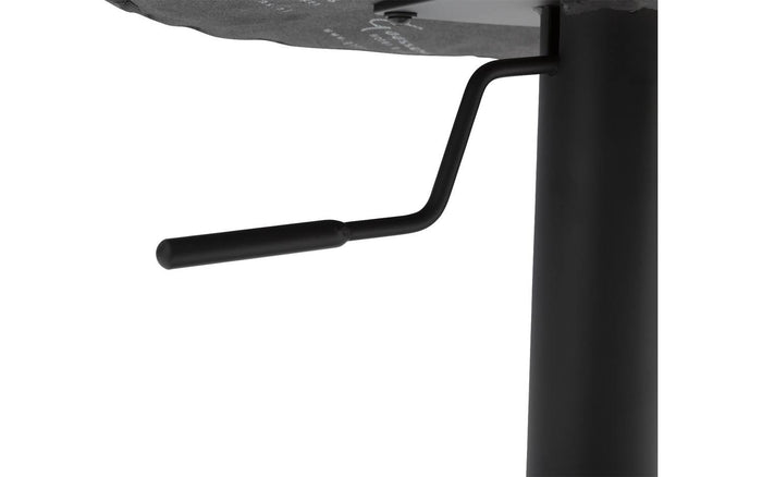 Goossens Barstoel Flamingo, Barstoel met arm - grijs Fluweel met