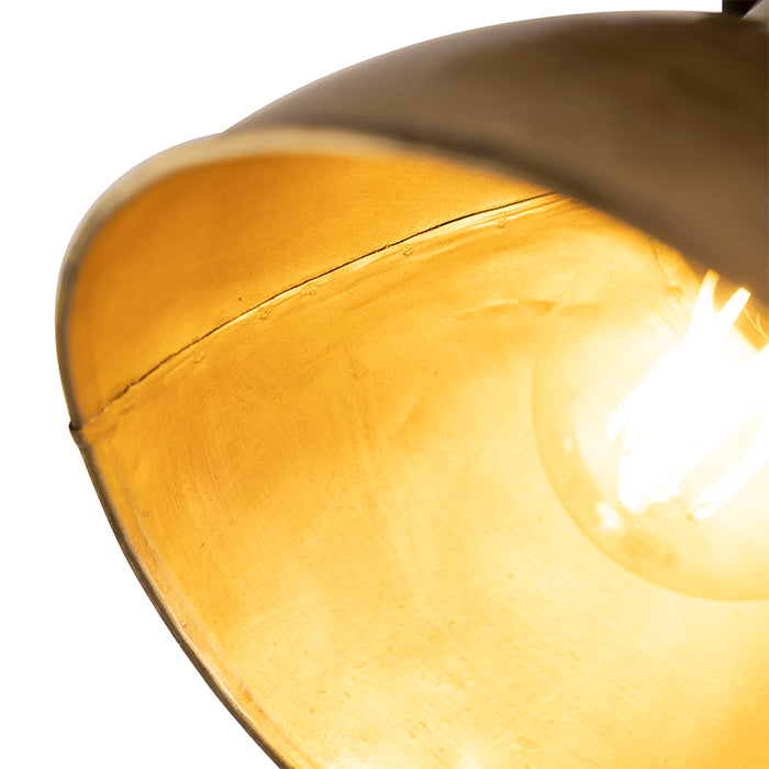 QAZQA Industriële plafondspot brons met hout 18 cm - Mangoes