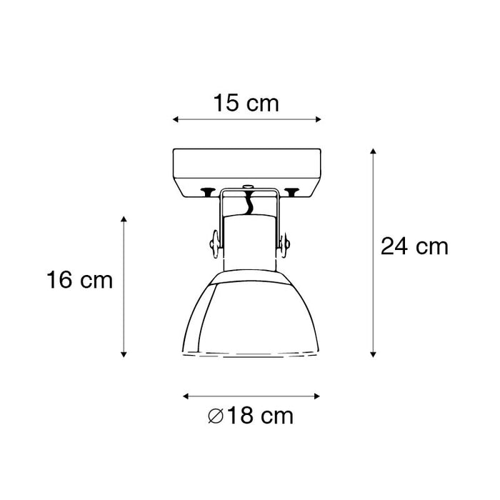 QAZQA Industriële plafondspot brons met hout 18 cm - Mangoes