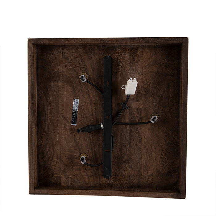 QAZQA Plafondlamp brons met hout 3-lichts - Mangoes