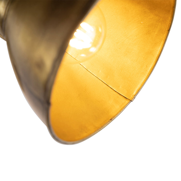 QAZQA Plafondlamp brons met hout 3-lichts - Mangoes