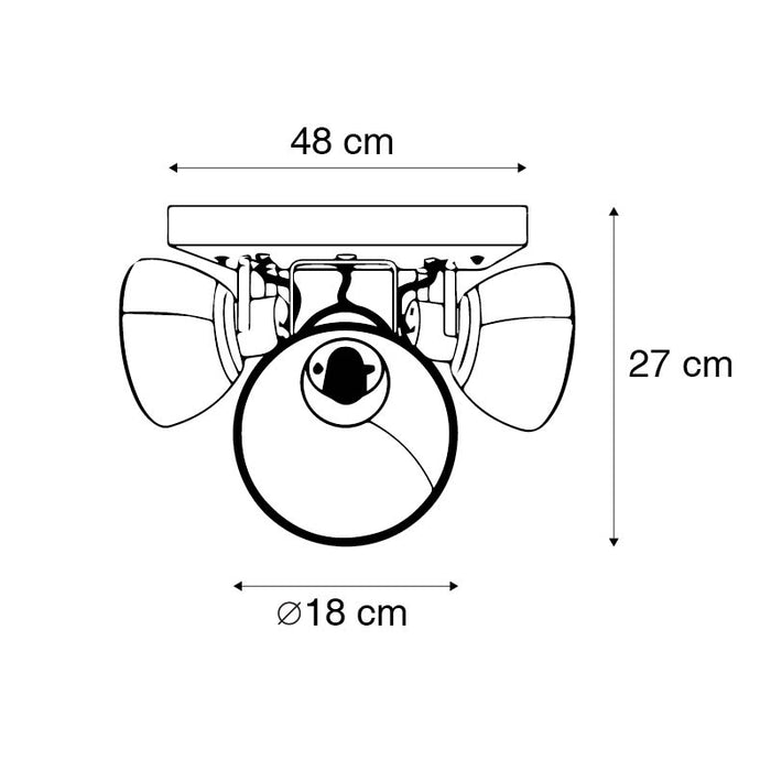 QAZQA Plafondlamp brons met hout 3-lichts - Mangoes