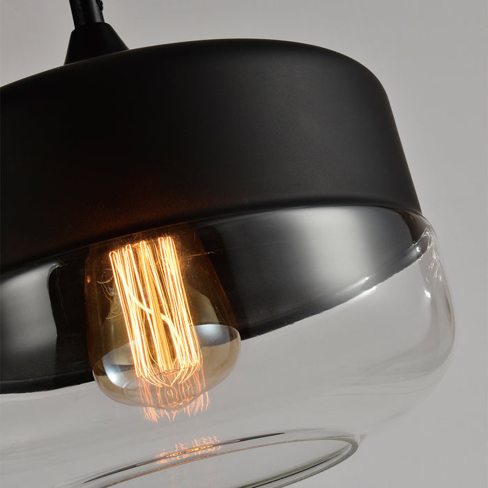 QUVIO Hanglamp glas zwart - QUV5101L-BLACK