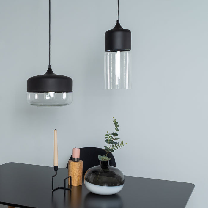 QUVIO Hanglamp glas zwart - QUV5101L-BLACK