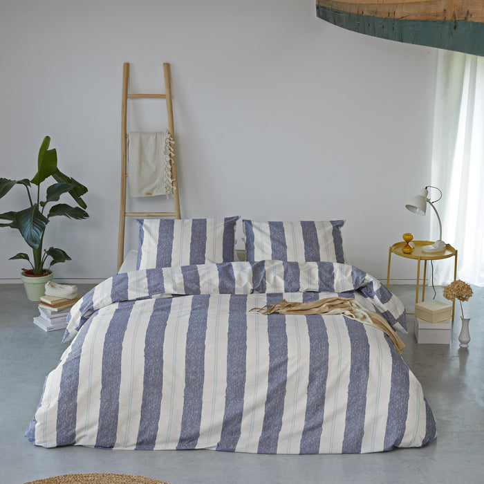 Walra Remade Nautic Stripes Dekbedovertrek 200 x 220/240 cm - Donkerblauw