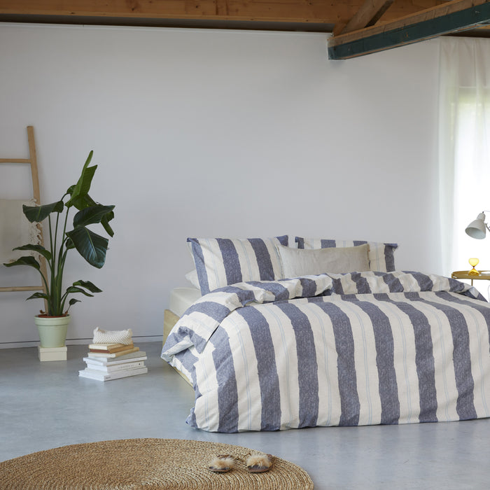 Walra Remade Nautic Stripes Dekbedovertrek 200 x 220/240 cm - Donkerblauw