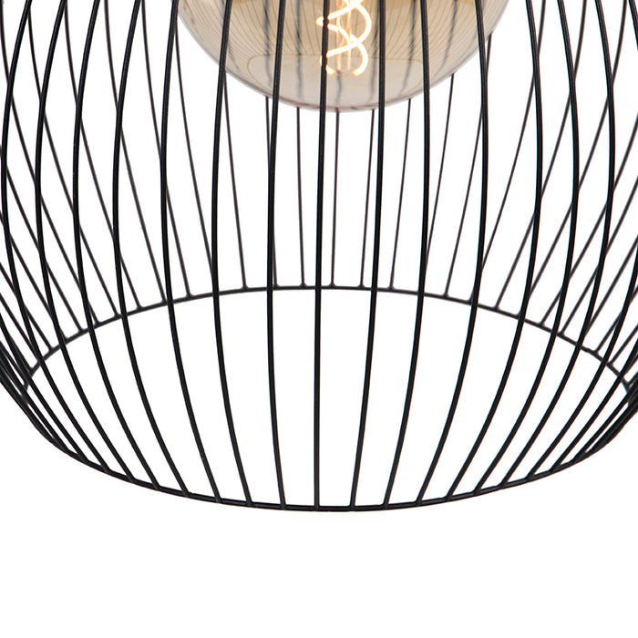QAZQA Design ronde hanglamp zwart 50 cm - Dos