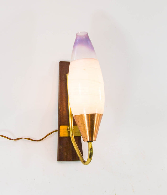 Reliving Midcentury Italian Wall Sconce Pearlescent Glass Vintage 50'S