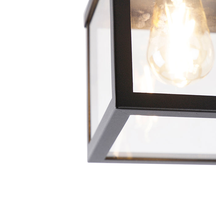 QAZQA Industriële smart buitenplafondlamp zwart incl. ST64 Wifi -