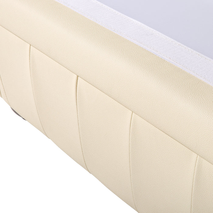 Beliani - CHESTERFIELD - Chesterfield bank 2-zits - Beige - Leer