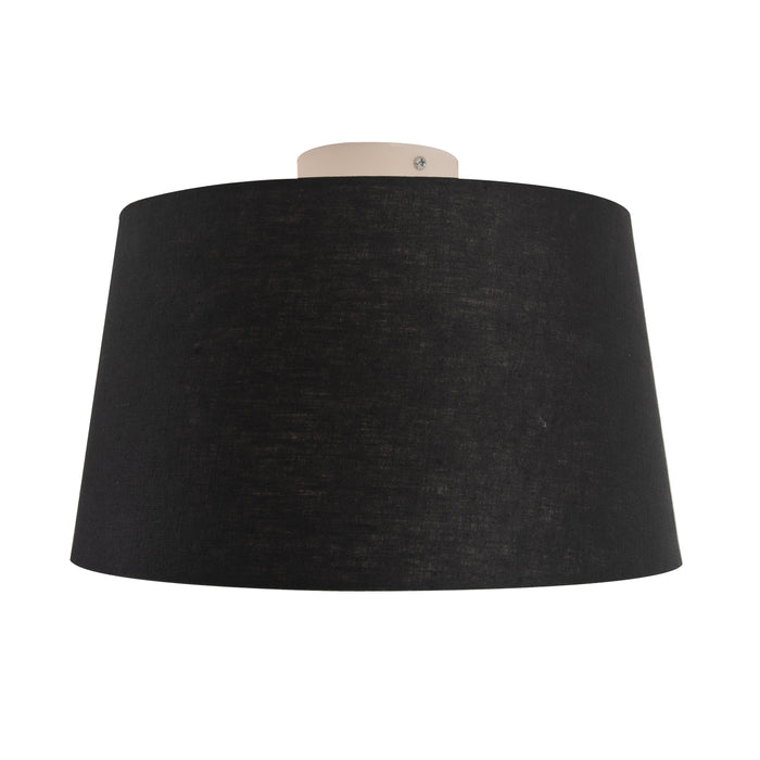 QAZQA Moderne plafondlamp wit met zwarte kap 35 cm - Combi