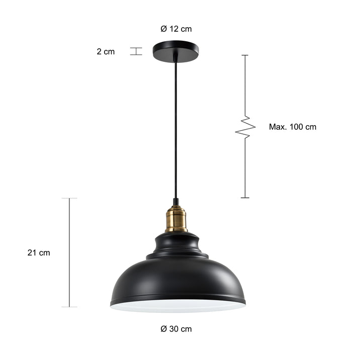 QUVIO Hanglamp rond zwart - QUV5126L-BLACK