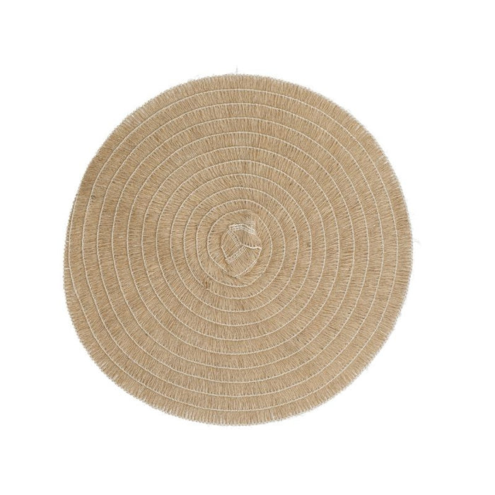 Placemats, Rond, Set van 4 Stuks, Geweven, Naturel - Creative Tops