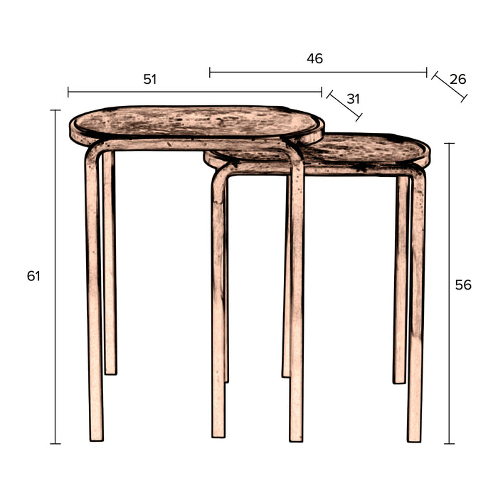 Dutchbone Bandhu Bijzettafel Set van 2
