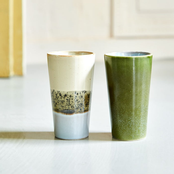 HKliving 70's Latte Mok 0,28 L - Set van 2