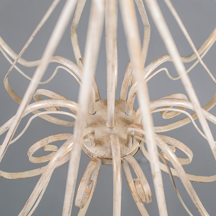 QAZQA Kroonluchter crème 60 cm met taupe klemkappen - Giuseppe