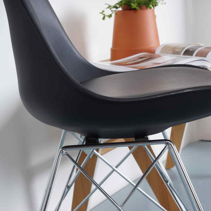 Essence Metal eetkamerstoel zwart - chroom onderstel