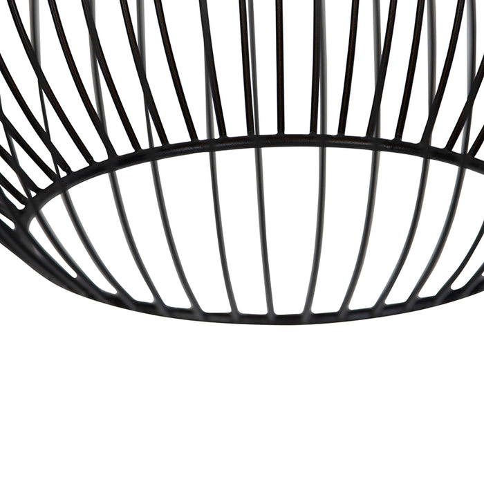 QAZQA Design ronde hanglamp zwart 30 cm - Dos
