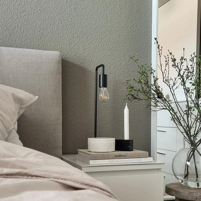 QAZQA Moderne zwarte tafellamp - Facil