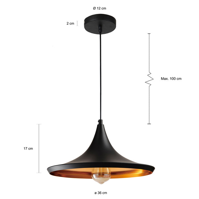 QUVIO Hanglamp rond zwart - QUV5069L-BLACK