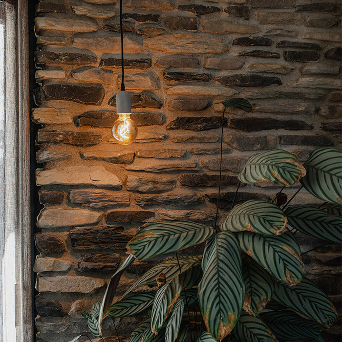 QAZQA Hanglamp pedra - Zwart - Industrieel - D 9cm