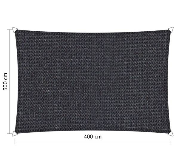 Shadow Comfort rechthoek 3x4m DuoColor Carbon Black