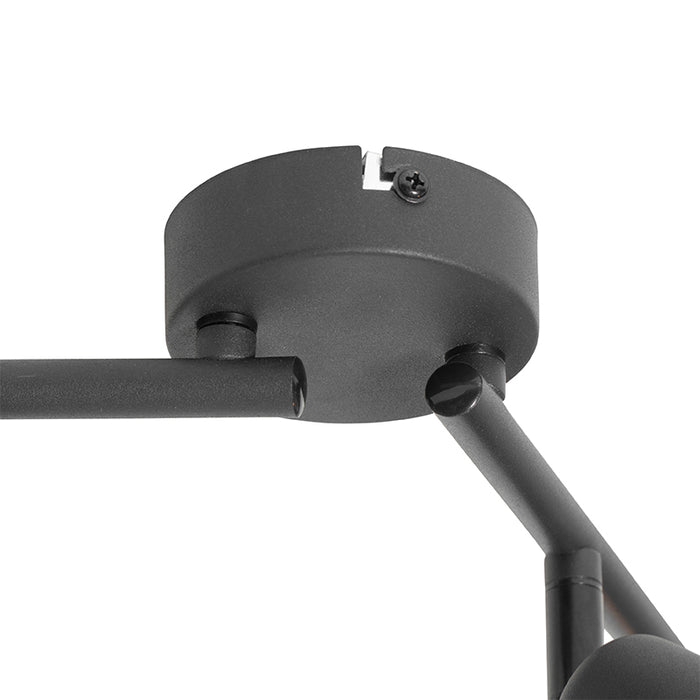 QAZQA Design plafondlamp zwart met goud 4-lichts langwerpig - Noud