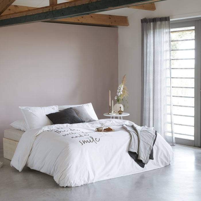 Walra Smile with Love Dekbedovertrek 140 x 220/240 cm - Wit