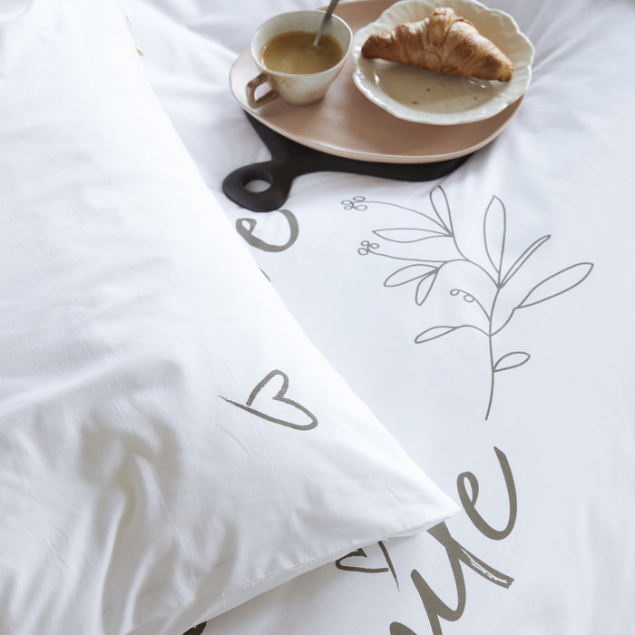 Walra Smile with Love Dekbedovertrek 140 x 220/240 cm - Wit