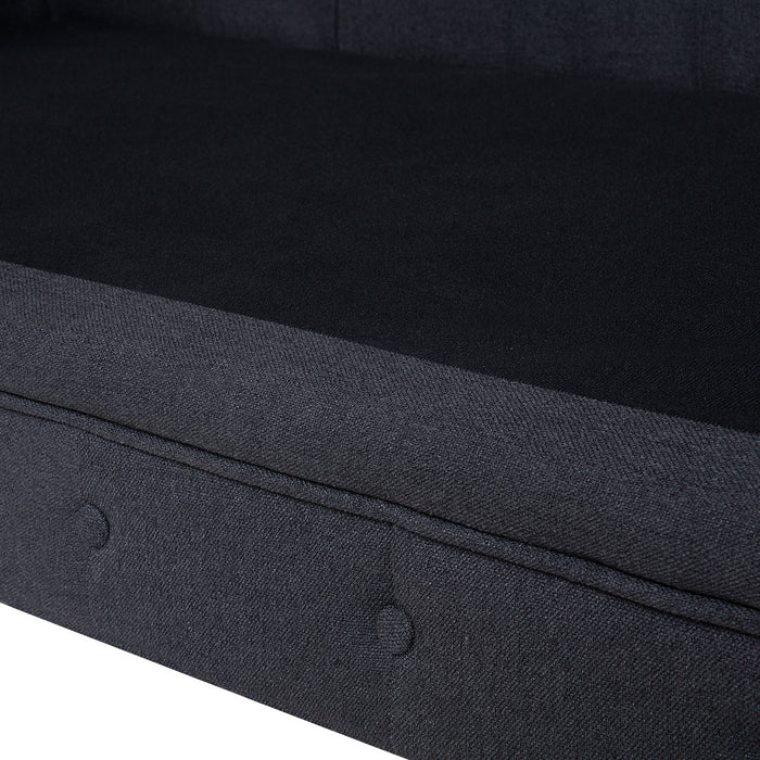 Beliani - CHESTERFIELD - Driezitsbank - Grafietgrijs - Polyester