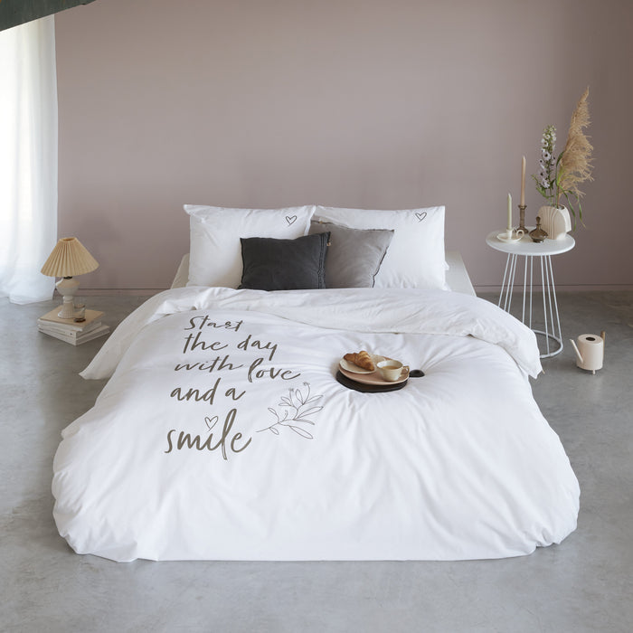 Walra Smile with Love Dekbedovertrek 200 x 220/240 cm - Wit