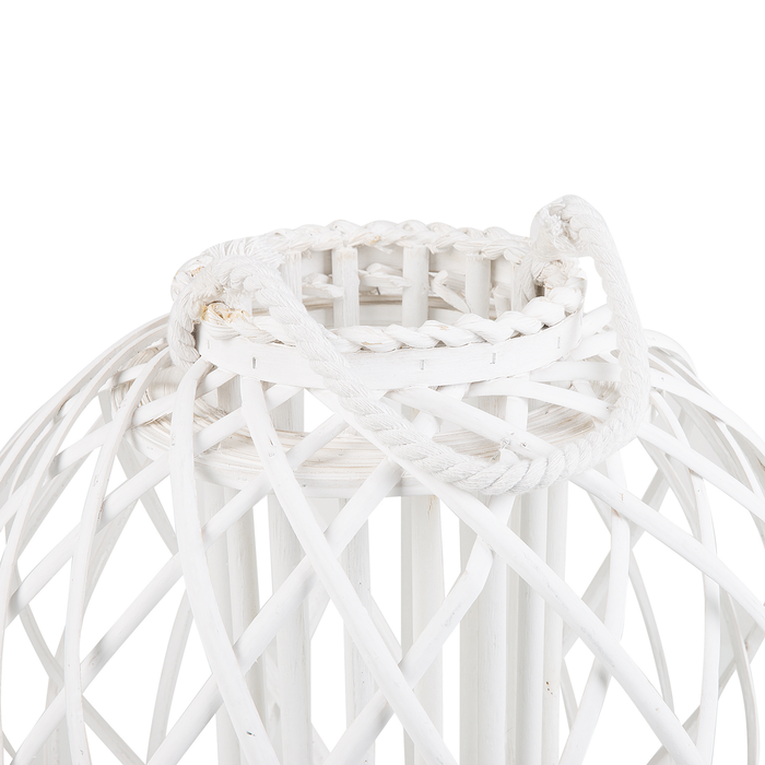 Beliani - SAMOA - Lantaarn - Wit - Wilgenhout