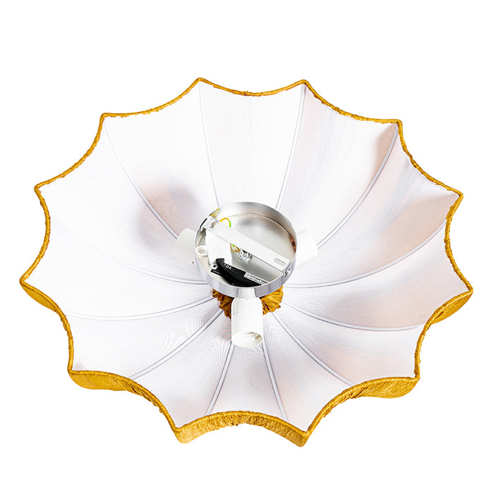 QAZQA Japandi plafondlamp goud zijden 52cm 3-lichts - Plu