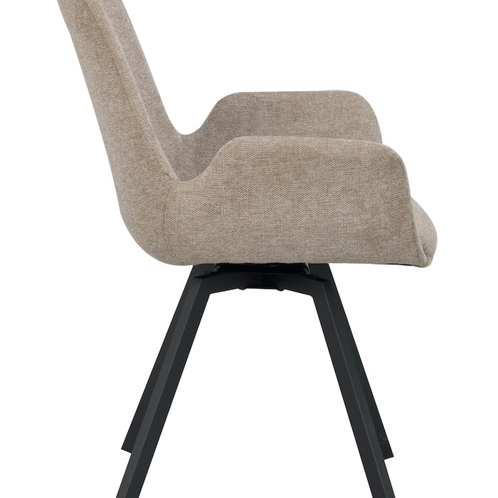 Rowico Norwell Draaibare Eetkamerstoel - Set Van 2 - Beige Stof