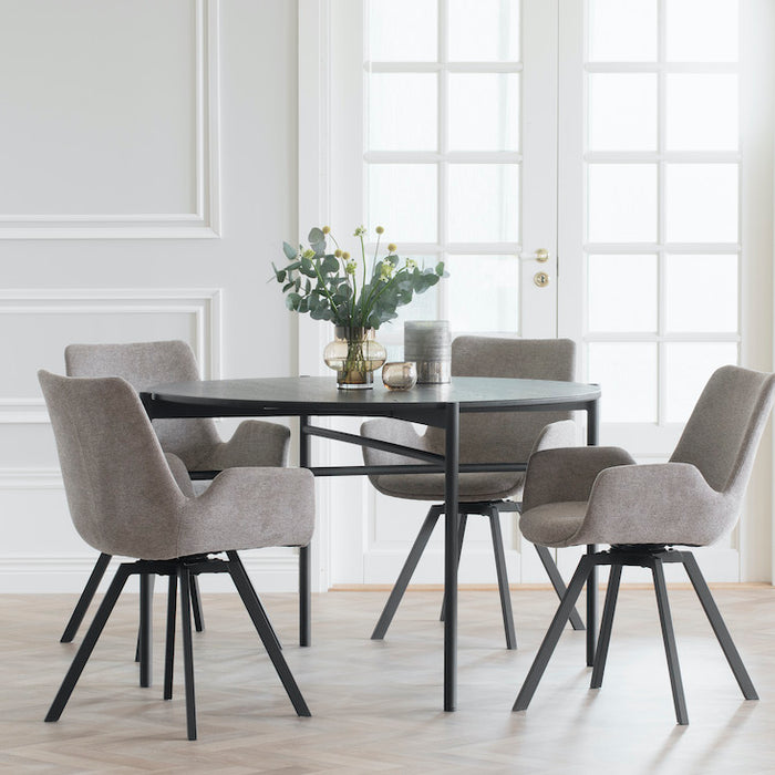 Rowico Norwell Draaibare Eetkamerstoel - Set Van 2 - Beige Stof