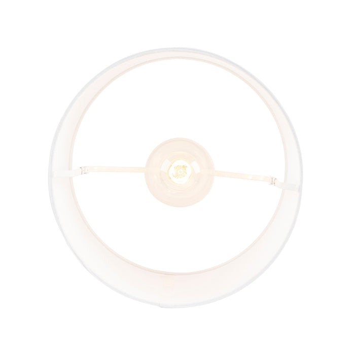 QAZQA Plafondlamp met linnen kap wit 35 cm - Combi wit