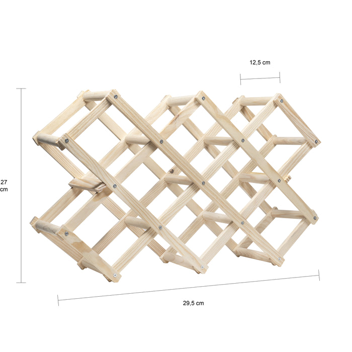 QUVIO Houten wijnrek voor 10 flessen