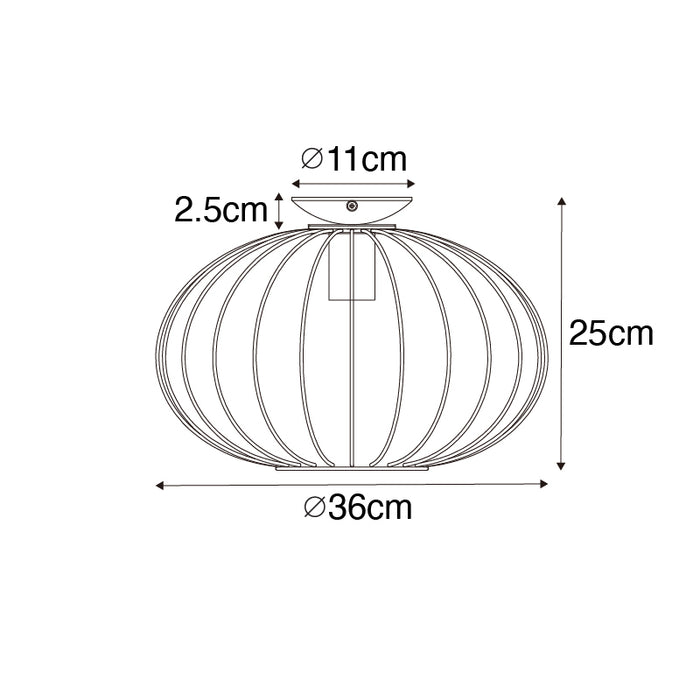QAZQA Industriële plafonnière zwart - Margarita