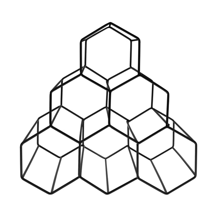 QUVIO Wijnrek voor 6 flessen metaal - Zwart