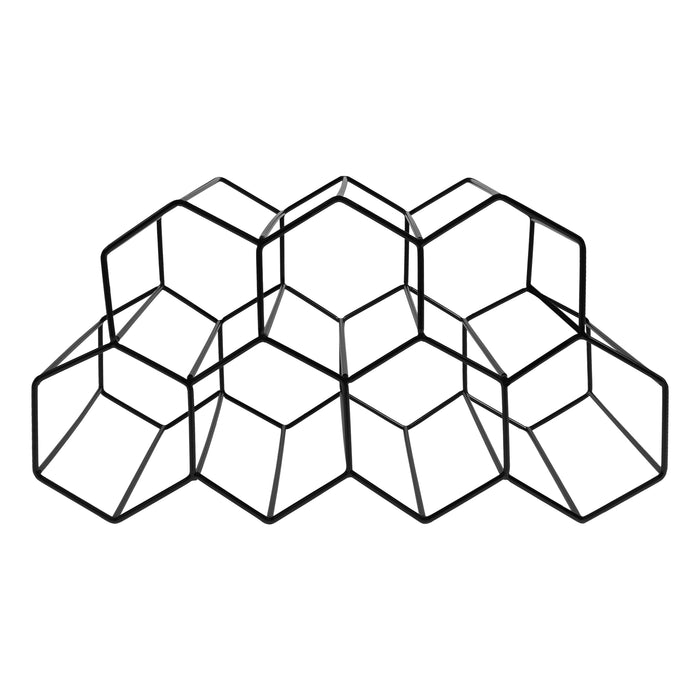 QUVIO Wijnrek voor 7 flessen metaal - Zwart