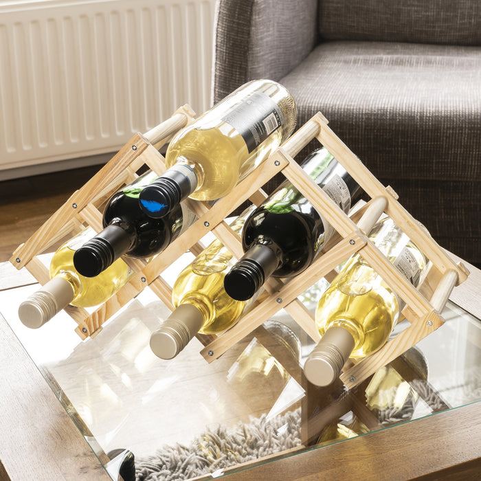 QUVIO Houten wijnrek voor 6 flessen