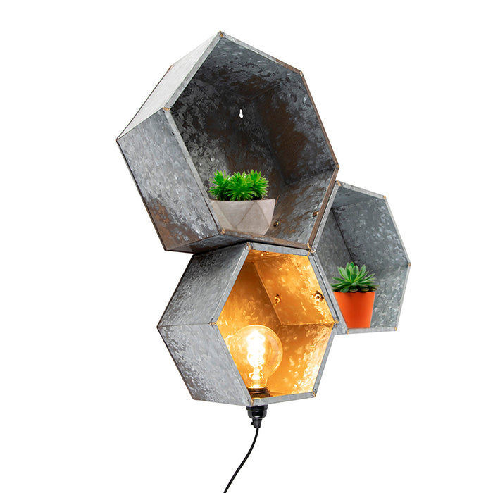 QAZQA Wandlamp comb wl - Roestbruin - Klassiek | Antiek - L 665mm