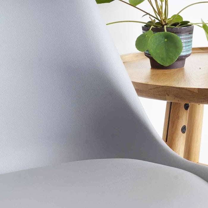 Essence Madera eetkamerstoel lichtgrijs - houten onderstel