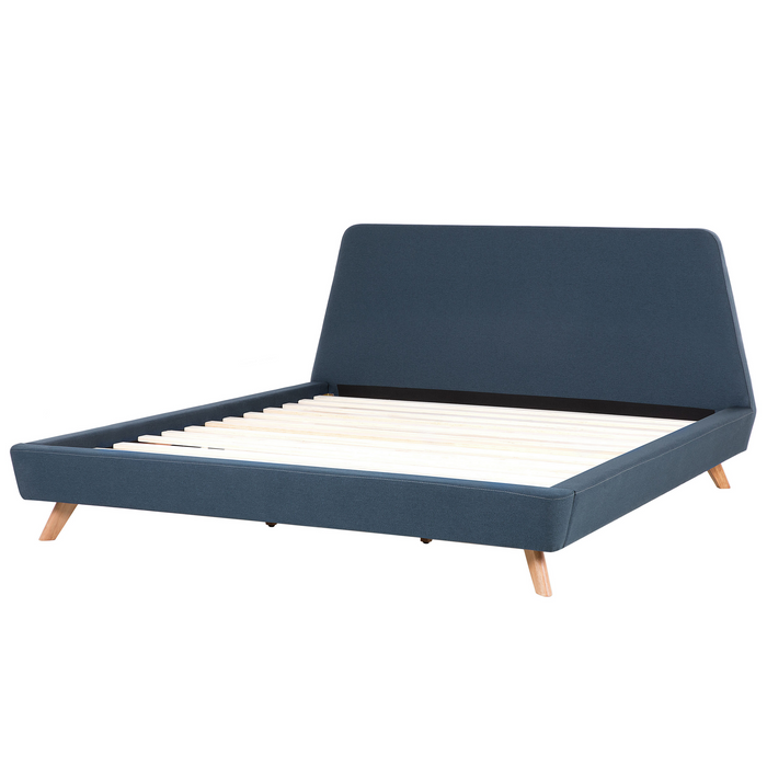 Beliani - VIENNE - Tweepersoonsbed - Blauw - 180 x 200 cm - Polyester