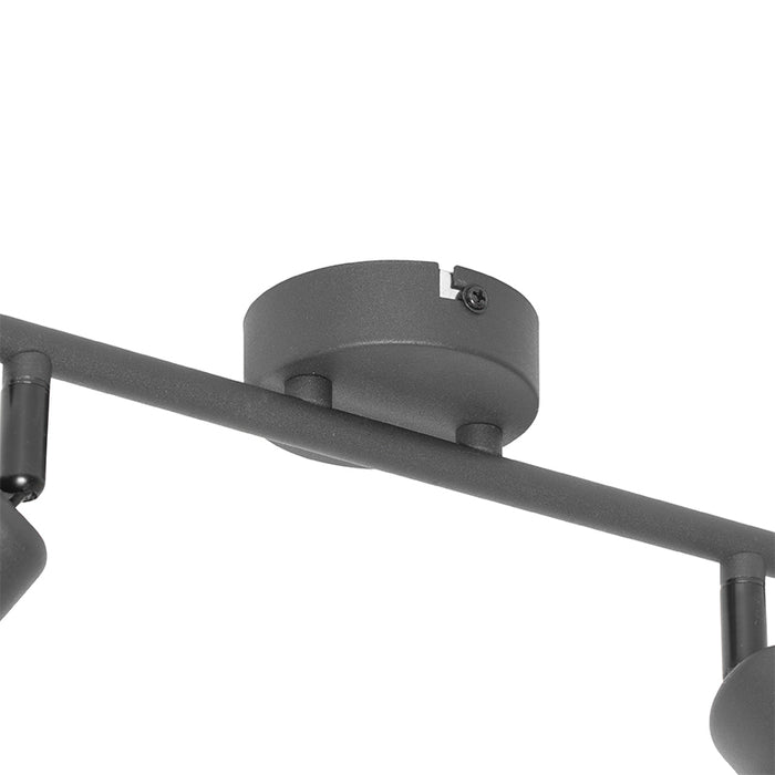 QAZQA Design plafondlamp zwart met goud 2-lichts - Noud