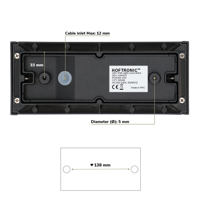 HOFTRONIC Lowa LED Wandlamp dubbelzijdig IP54 Binnen en buiten