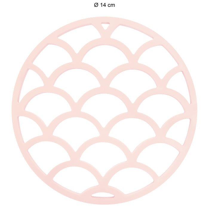 Krumble Siliconen pannenonderzetter rond met schubben patroon - Roze