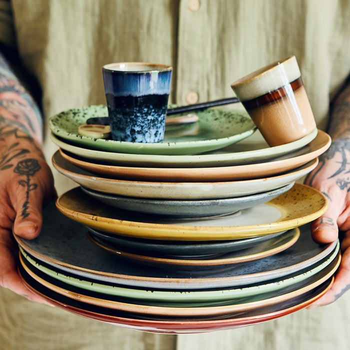 HKliving 70's Dinerbord Ø 29 cm - Set van 2 - Kiwi