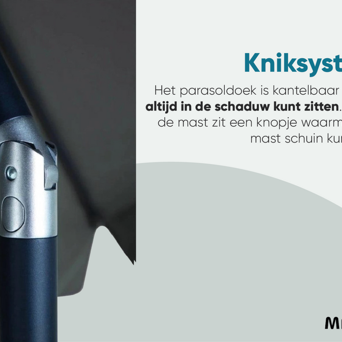 Madison stokparasol Delos luxe Sage Green 200x300 cm.