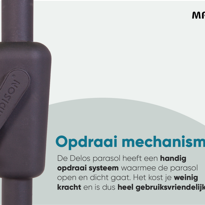 Madison stokparasol Delos luxe Sage Green 200x300 cm.